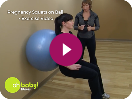 Pregnancy Squats On A Ball Exercise